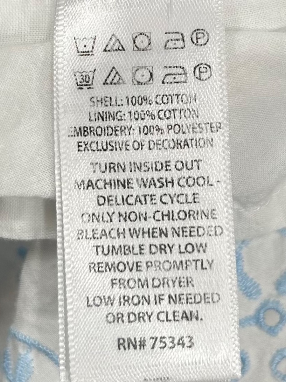 Rachel Zoe Blue White Cotton Eyelet Embroidered Maxi Dress Size 12 - Picture 8 of 8